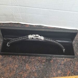 Unisex 8" Woven Leather Magnetic Bracelt...New